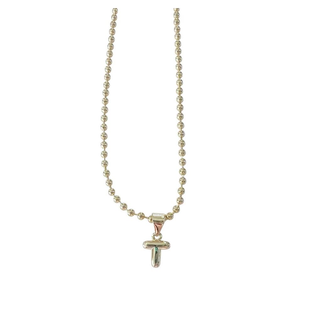 Initial Necklace Letter T